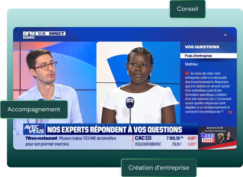 Kadi Seydi, experte en création d’entreprise, répond aux questions sur BFM TV pour guider les entrepreneurs dans leurs démarches.